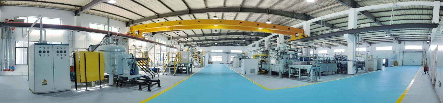 Panoramic photograph of Hangda’s manufacturing workshop