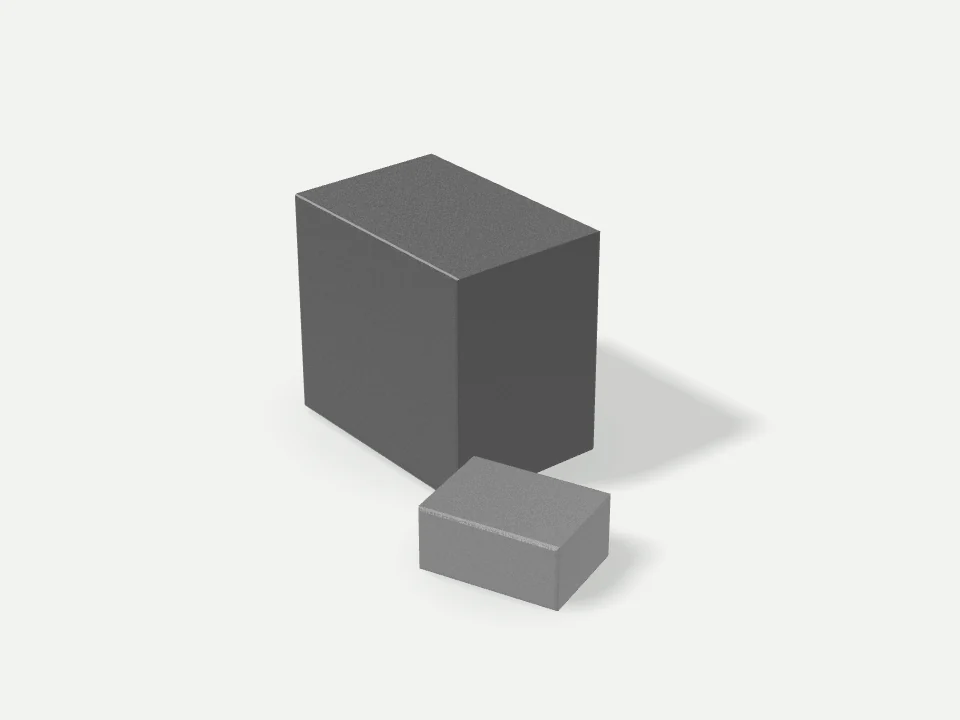 Illustrative block magnet geometry in a light studio
